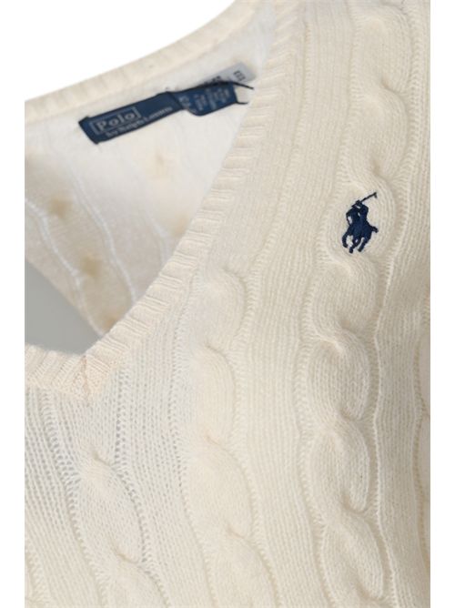 Maglia a trecce in lana e cashmere Natural POLO RALPH LAUREN | 211971866001